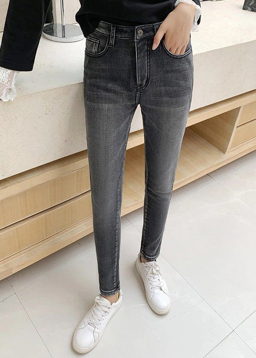 Winter Thick Velvet Women High Waist Skinny Jeans Simple Slim Fit-Skinny Jeans-Arimonz-Arimonz