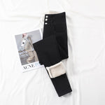 Winter Thick Velvet Women High Waist Skinny Jeans Warm Slim Fit Pants-Skinny Jeans-Arimonz-Black Three Buttons-25-Arimonz