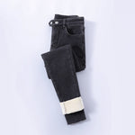 Winter Thick Velvet Women High Waist Skinny Jeans Warm Slim Fit Pants-Skinny Jeans-Arimonz-Gray Two Buttons-25-Arimonz