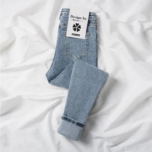 Winter Thick Velvet Women jeans High Waist Skinny Jeans Denim Pants-Skinny Jeans-Arimonz-light blue spring-25-Arimonz