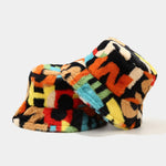 Winter Warm Hip Hop Bucket Hat Women Colorful Printing Streetwear Top-Bucket Hats-Arimonz-Arimonz