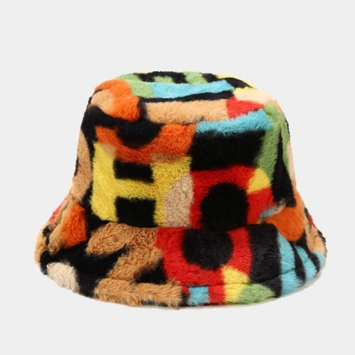 Winter Warm Hip Hop Bucket Hat Women Colorful Printing Streetwear Top-Bucket Hats-Arimonz-Arimonz