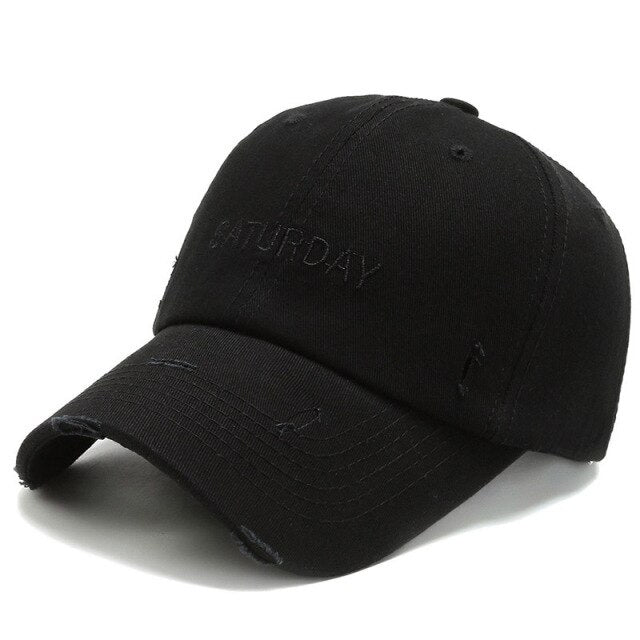 Winter Women Men Caps Yellow Purple Worn Hole Hip Hop Baseball Cap-Women's Caps-Arimonz-Black Baseball Cap-Arimonz