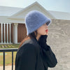 Winter Women Solid Color Fur Hat Bucket Cap Fisherman Hat Bucket Hat-Bucket Hats-Arimonz-Arimonz