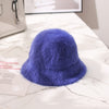Winter Women Solid Color Fur Hat Bucket Cap Fisherman Hat Bucket Hat-Bucket Hats-Arimonz-Arimonz