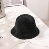 Winter Women Solid Color Fur Hat Bucket Cap Fisherman Hat Bucket Hat-Bucket Hats-Arimonz-Arimonz