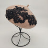 Winter Wool Beret With Lace And Pearls Female Wool Cap-Winter Hats-Arimonz-Arimonz