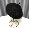 Winter Wool Beret With Lace And Pearls Female Wool Cap-Winter Hats-Arimonz-Arimonz