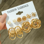 Woman Earrings Set Gold Color Metal Earrings For Women Hoop Earrings-Drop Earrings-Arimonz-Arimonz