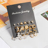 Woman Earrings Set Gold Color Metal Earrings For Women Hoop Earrings-Drop Earrings-Arimonz-Gold Set 707-Arimonz