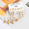 Woman Earrings Set Gold Color Metal Earrings For Women Hoop Earrings-Drop Earrings-Arimonz-Gold Set 793-Arimonz