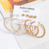 Woman Earrings Set Gold Color Metal Earrings For Women Hoop Earrings-Drop Earrings-Arimonz-Gold Set 802-Arimonz