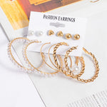 Woman Earrings Set Gold Color Metal Earrings For Women Hoop Earrings-Drop Earrings-Arimonz-Gold Set 802-Arimonz