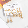 Woman Earrings Set Gold Color Metal Earrings For Women Hoop Earrings-Drop Earrings-Arimonz-Gold Set 803-Arimonz