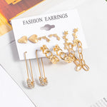 Woman Earrings Set Gold Color Metal Earrings For Women Hoop Earrings-Drop Earrings-Arimonz-Gold Set 803-Arimonz