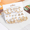 Woman Earrings Set Gold Color Metal Earrings For Women Hoop Earrings-Drop Earrings-Arimonz-Gold Set 915-Arimonz