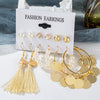 Woman Earrings Set Gold Color Metal Earrings For Women Hoop Earrings-Drop Earrings-Arimonz-Gold Set 925-Arimonz