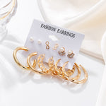 Woman Earrings Set Gold Color Metal Earrings For Women Hoop Earrings-Drop Earrings-Arimonz-Gold Set 938-Arimonz