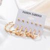 Woman Earrings Set Gold Color Metal Earrings For Women Hoop Earrings-Drop Earrings-Arimonz-Gold Set 939-Arimonz