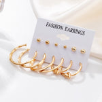 Woman Earrings Set Gold Color Metal Earrings For Women Hoop Earrings-Drop Earrings-Arimonz-Gold Set 939-Arimonz