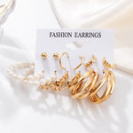 Woman Earrings Set Gold Color Metal Earrings For Women Hoop Earrings-Drop Earrings-Arimonz-Gold Set 941-Arimonz