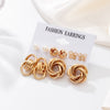 Woman Earrings Set Gold Color Metal Earrings For Women Hoop Earrings-Drop Earrings-Arimonz-Gold Set 942-Arimonz