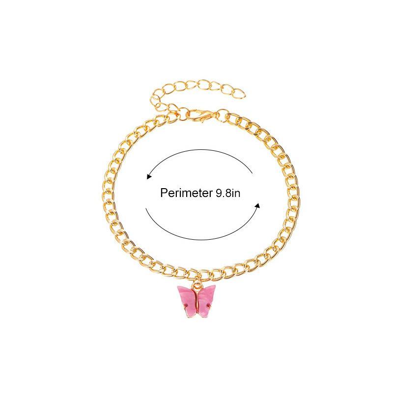 Women Anklet Fashion Butterfly Decor Ankle Charm Bracelet Beach Anklet Ankle Chain Jewelry-Anklets-Arimonz-Arimonz