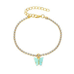 Women Anklet Fashion Butterfly Decor Ankle Charm Bracelet Beach Anklet Ankle Chain Jewelry-Anklets-Arimonz-Aqua Green-Arimonz