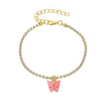Women Anklet Fashion Butterfly Decor Ankle Charm Bracelet Beach Anklet Ankle Chain Jewelry-Anklets-Arimonz-Dark Pink-Arimonz