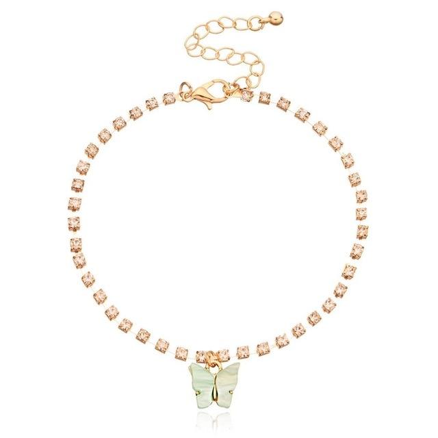 Women Anklet Fashion Butterfly Decor Ankle Charm Bracelet Beach Anklet Ankle Chain Jewelry-Anklets-Arimonz-Green-Arimonz