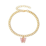Women Anklet Fashion Butterfly Decor Ankle Charm Bracelet Beach Anklet Ankle Chain Jewelry-Anklets-Arimonz-Light Pink-Arimonz