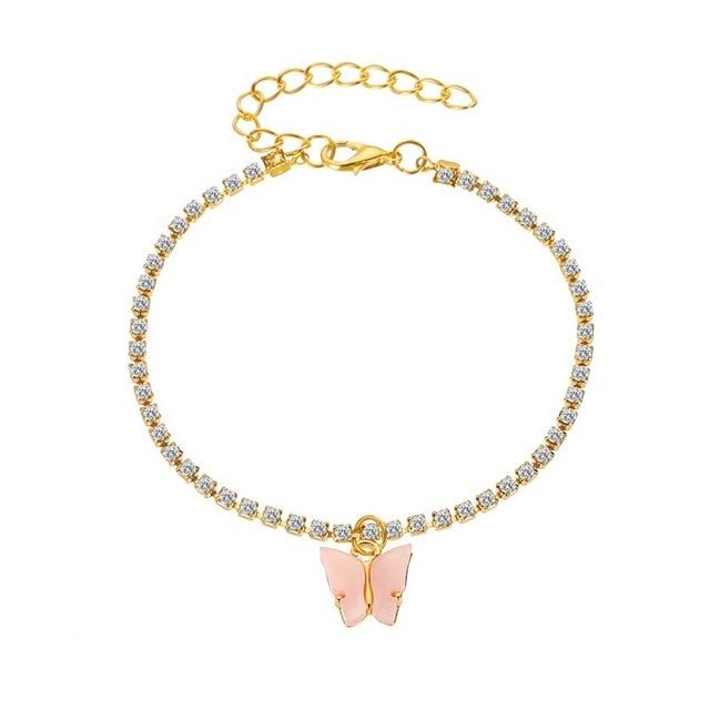 Women Anklet Fashion Butterfly Decor Ankle Charm Bracelet Beach Anklet Ankle Chain Jewelry-Anklets-Arimonz-Peach-Arimonz
