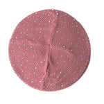 Women Autumn Winter Beret Hat Female Knitted Casual Rhinestone Cap-Winter Hats-Arimonz-Pink-1-Arimonz