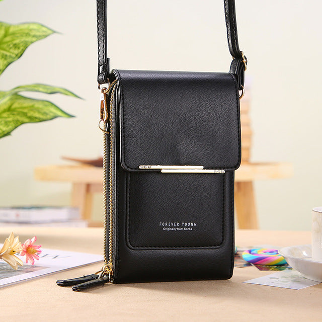 Women Bags Wallet Touch Screen Phone Crossbody Shoulder Strap Handbag-Handbags-Arimonz-Black-Arimonz
