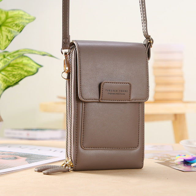 Women Bags Wallet Touch Screen Phone Crossbody Shoulder Strap Handbag-Handbags-Arimonz-Gray B-Arimonz