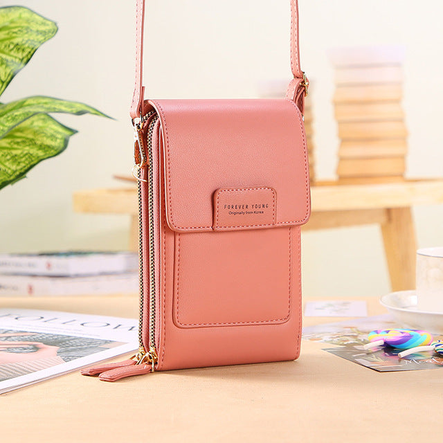 Women Bags Wallet Touch Screen Phone Crossbody Shoulder Strap Handbag-Handbags-Arimonz-Pink B-Arimonz