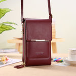 Women Bags Wallet Touch Screen Phone Crossbody Shoulder Strap Handbag-Handbags-Arimonz-Red-Arimonz