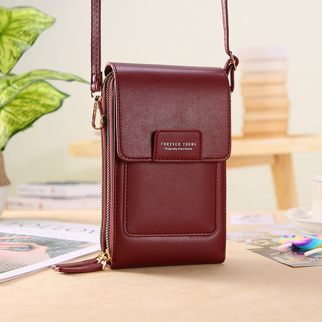 Women Bags Wallet Touch Screen Phone Crossbody Shoulder Strap Handbag-Handbags-Arimonz-Red B-Arimonz