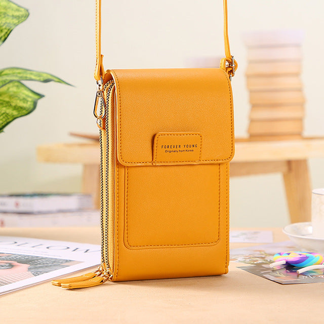 Women Bags Wallet Touch Screen Phone Crossbody Shoulder Strap Handbag-Handbags-Arimonz-Yellow B-Arimonz