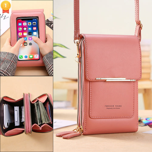 Women Bags Wallet Touch Screen Phone Crossbody Shoulder Strap Handbag-Handbags-Arimonz-Arimonz