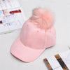 Women Baseball Cap Winter Corduroy Suede Baseball Hat With Pompom-Winter Hats-Arimonz-Arimonz