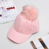 Women Baseball Cap Winter Corduroy Suede Baseball Hat With Pompom-Winter Hats-Arimonz-Arimonz