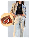 Women Belt Female Latest Needle Free Metal Round Buckle Belt Jeans-Belts-Arimonz-Arimonz