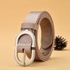 Women Belt Female Latest Needle Free Metal Round Buckle Belt Jeans-Belts-Arimonz-Light Brown-95cm/37inches-Arimonz