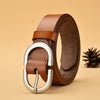 Women Belt Female Latest Needle Free Metal Round Buckle Belt Jeans-Belts-Arimonz-Orange-95cm/37inches-Arimonz
