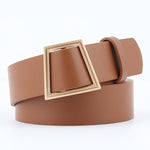 Women Belts Gold Buckle Leather Waist Strap Waistband Belts For Women-Belts-Arimonz-Camel-Arimonz