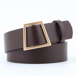 Women Belts Gold Buckle Leather Waist Strap Waistband Belts For Women-Belts-Arimonz-Coffee-Arimonz