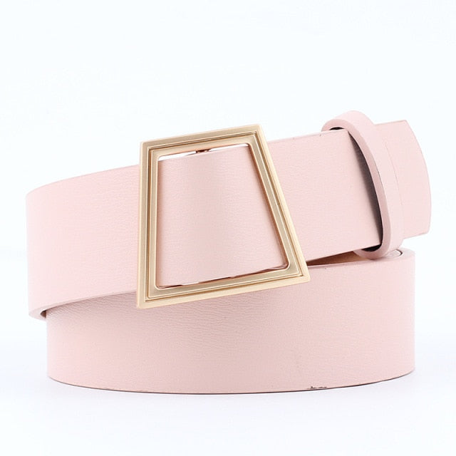 Women Belts Gold Buckle Leather Waist Strap Waistband Belts For Women-Belts-Arimonz-Pink-Arimonz