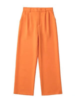 Women Blazers Set Women's Office Suit Coat Vintage Long Sleeve Jacket-Wear To Work Sets-Arimonz-Pants-Orange-XS-Arimonz