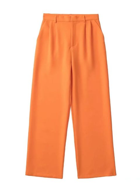 Women Blazers Set Women's Office Suit Coat Vintage Long Sleeve Jacket-Wear To Work Sets-Arimonz-Pants-Orange-XS-Arimonz